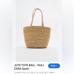 Jute Tote Bag - Pink